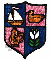 bird detailed machine digital embroidery - SHIELD perfect for Memorabilia