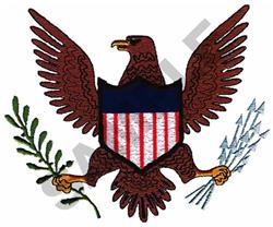 bird detailed machine embroidery - SHIELDED EAGLE CREST perfect for kitchen aprons