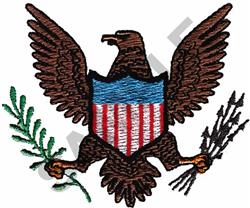 SHIELDED EAGLE CREST - 4x4 bird detailed machine embroidery design for outdoor gear