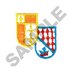 SHIELDS - 4x4 shield quick stitch machine embroidery design perfect for Jackets