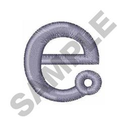 quick stitch lowercase machine embroidery pattern - SILVER CIRCLE LOWERCASE E for reusable tote bags