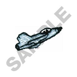 Realistic blue and gray space shuttle in motion, perfect for children's items and space-themed decor.