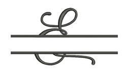 SPLIT ALPHABER LETTER E - 4x4 letter quick stitch embroidery design for Instrument Covers