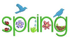 bird beginner-friendly machine embroidery - SPRING perfect for decorative pillow covers