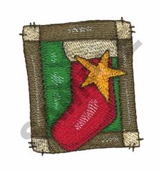 STOCKING - 4x4 star detailed machine embroidery design perfect for Christmas stockings