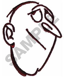 Minimalist line art depicting an abstract human face in profile, featuring simple dark lines and modern design.