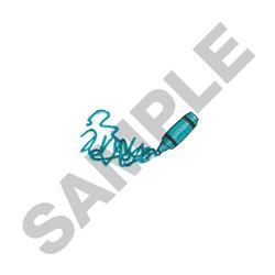Modern thread spool in vibrant teal with a playful curly thread design on a minimalist background.