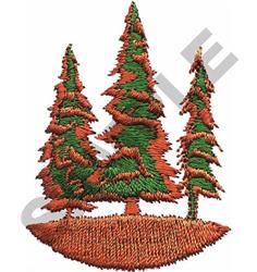 beginner-friendly tree machine embroidery pattern - THREE PINE TREES for reusable tote bags