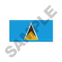 Modern flag design featuring a triangular emblem with a blue background, black top, and yellow base.