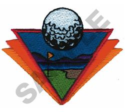 beginner-friendly crest machine embroidery pattern - TRIANGULAR GOLF CREST for patchwork quilt blocks
