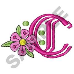 UPPER CASE C - 4x4 case quick stitch machine embroidery design for reusable tote bags