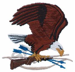 detailed bird machine embroidery pattern - WAR EAGLE for decorative pillow covers