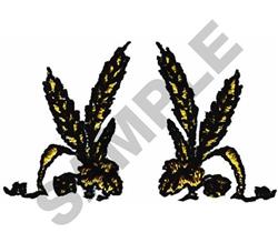 WHEAT EMBLEMS - SMALL - 4x4 emblem quick stitch embroidery design for kitchen tea towels