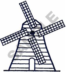 detailed windmill machine embroidery pattern - WINDMILL perfect for kitchen aprons