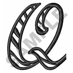 quick stitch script machine embroidery pattern - Zebra Script Q for kitchen aprons