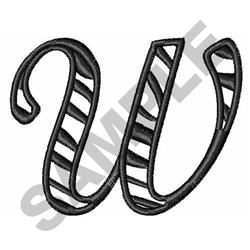 beginner-friendly script machine embroidery pattern - Zebra Script W for kitchen tea towels