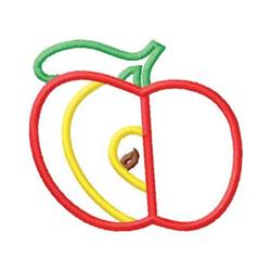 Playful apple applique in bright red, cheerful yellow, and vibrant green, perfect for fall-themed decor.