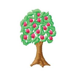Apple Tree - 4x4 tree quick stitch machine embroidery design for patchwork quilt blocks