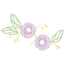 leaf detailed machine digital embroidery - Asters perfect for patchwork quilt blocks