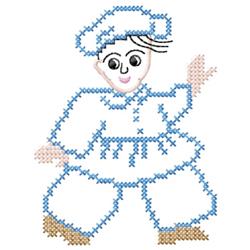 Baker - 5x7 cross beginner-friendly machine embroidery design for kitchen tea towels