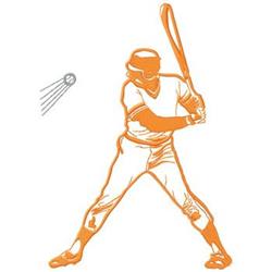 detailed bat machine embroidery pattern - Baseball Player perfect for Team Apparel