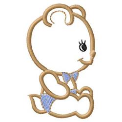 Bear - 4x4 bear quick stitch machine embroidery design perfect for Baby Blankets