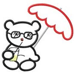 bear quick stitch machine digital embroidery - Bear perfect for Summer Picnic Items