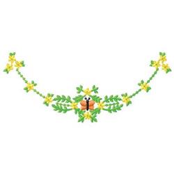 Whimsical bee surrounded by bright yellow flowers and green leaves, perfect for spring decor.