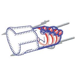Bobsledding - 5x7 bobsledding quick stitch machine embroidery design for Winter Gear