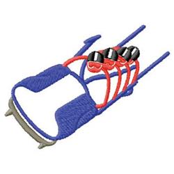 beginner-friendly winter bobsledding machine embroidery pattern - Bobsledding for reusable tote bags