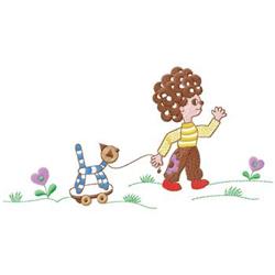 Boy Pulling Cat