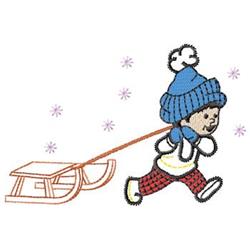 Boy Pulling Sled