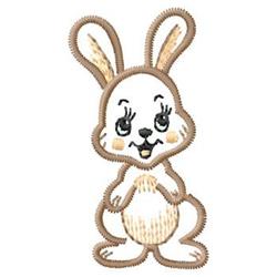 Cute bunny with large eyes and perked ears, in a light brown outline and soft white center. Perfect for Easter.