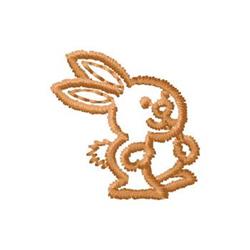 Cute bunny with large ears and a fluffy tail, smiling in playful brown hue for Easter.
