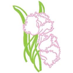 Carnations - 6x10 leaf beginner-friendly embroidery design for kitchen tea towels