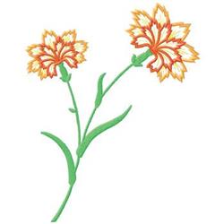 Carnations - leaf detailed machine embroidery design for decorative pillow covers