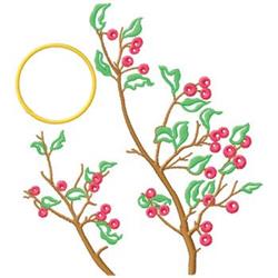 Cherry Tree Branches - tree detailed machine embroidery design for kitchen tea towels