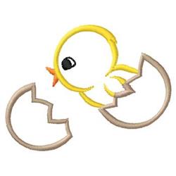 Cheerful yellow chick hatching from a cracked eggshell with a friendly expression, perfect for Easter decor.