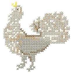 Chicken - 4x4 bird beginner-friendly machine embroidery design for kitchen tea towels