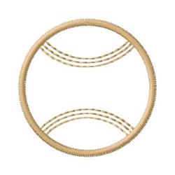 Minimalistic circular design element with textured outer circle and two horizontal lines, ideal for machine embroidery.