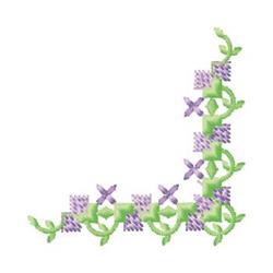 leaf quick stitch machine embroidery - Corner Border Scroll for decorative wall hangings