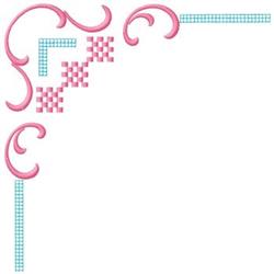 Corner Scroll Border - leaf beginner-friendly embroidery design for decorative pillow covers