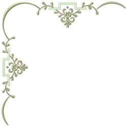 beginner-friendly leaf machine embroidery pattern - Corner Scroll Border for kitchen aprons
