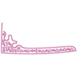 Corner Scroll Border - 6x10 border quick stitch embroidery design for Garden Aprons