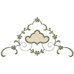 leaf beginner-friendly machine embroidery - Crest Scroll Border for kitchen tea towels