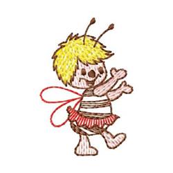 Dancing Bee - 4x4 bee quick stitch machine embroidery design for Kids Clothing