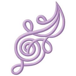 Decorative Scroll - 5x7 leaf beginner-friendly embroidery design for reusable tote bags