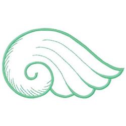 Decorative shell with soft green outline, smooth curves, and minimalist style, perfect for coastal themes.