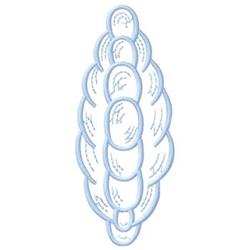 Decorative shell design with a minimalist light blue shell shape, featuring overlapping ovals for texture.