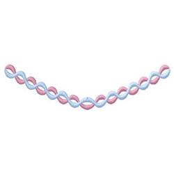 Decorative wave pattern in pastel pink and blue, featuring a simple, elegant design with smooth flowing lines.